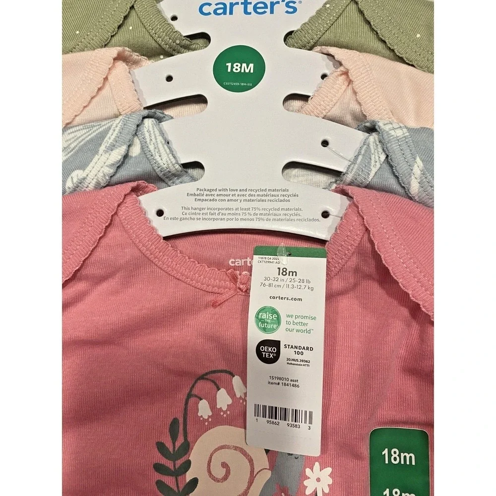 Carter's Baby Girl 4-pack Body Suit Pink, Blue, Green‎ 18M New with Tags!
